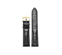BWBVHRHZY Fit For Omega Watch Strap Original Genuine Leather Men's Fit For Omiga Seahorse Super Butterfly Fly Watch Band Women 18mm 19mm 20mm 21mm(Black-gold,21mm)
