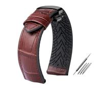 BWBVHRHZY Fit For Rolex Fit For Ctizen Fit For Tissot Leather Watchband Rubber Silicone Watch Band Men 19mm20mm21mm22mm23mm Clasp Bracelet(Black Green,20mm)