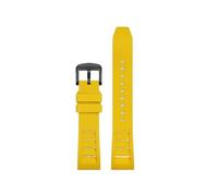 BWBVHRHZY FKM Fluorine Rubber Watchband 20mm 21mm 22mm 24mm Fit For Breitling Fit For Omega Fit For Seiko Fit For Casio Fit For Mido Watches Band Sport Watch Strap(Yellow black buckle,21mm)