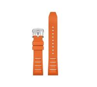 BWBVHRHZY FKM Fluorine Rubber Watchband 20mm 21mm 22mm 24mm Fit For Breitling Fit For Omega Fit For Seiko Fit For Casio Fit For Mido Watches Band Sport Watch Strap(Orange silver buckle,24mm)