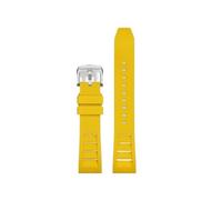 BWBVHRHZY FKM Fluorine Rubber Watchband 20mm 21mm 22mm 24mm Fit For Breitling Fit For Omega Fit For Seiko Fit For Casio Fit For Mido Watches Band Sport Watch Strap(Yellow silver buckle,20mm)
