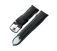 BWBVHRHZY Handmade Leather Strap With Fibers 20 22 24 26mm Adapted To The PAM111 441 Vintage Soft Men Bracelet With High End Fibers.(B Silver buckle,20mm)