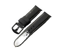 BWBVHRHZY Handmade Leather Strap With Fibers 20 22 24 26mm Adapted To The PAM111 441 Vintage Soft Men Bracelet With High End Fibers.(A Brack buckle,24mm)