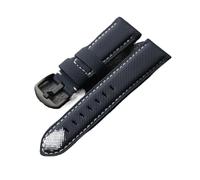 BWBVHRHZY Handmade Leather Strap With Fibers 20 22 24 26mm Adapted To The PAM111 441 Vintage Soft Men Bracelet With High End Fibers.(C Brack buckle,24mm)
