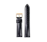 BWBVHRHZY Handmade Patent Leather Leather Strap, Quick Release 18 19 20 21 22MM Black Head Layer Men's Bracelet Vintage(A rose gold,18mm)