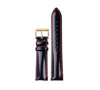 BWBVHRHZY Handmade Patent Leather Leather Strap, Quick Release 18 19 20 21 22MM Black Head Layer Men's Bracelet Vintage(C rose gold,19mm)