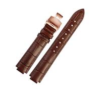 BWBVHRHZY Leather Watchband Fit For Ballon Bleu Wrist Band Men Female Convex Leather Strap 14 * 8mm 18 * 11mm 20 * 12mm Fashion Bracelet(Brown rose gold B,18-11mm)