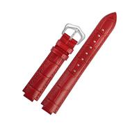 BWBVHRHZY Leather Watchband Fit For Ballon Bleu Wrist Band Men Female Convex Leather Strap 14 * 8mm 18 * 11mm 20 * 12mm Fashion Bracelet(Red silver A,20-12mm)