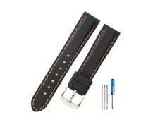 BWBVHRHZY Leisure Gentleman's Quick Release Silicone Watchbands Fit For Casio Fit For Tissot Fit For Citizen Fit For Seiko Fit For Rolex Moisturewicking Strap 18 20 22 24mm(BlackOrange-Steel-K2,20mm)