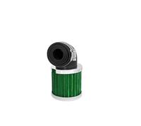 BWBVHRHZY Motorcycle Cafe Racer Air Filter 28mm-48mm Cleaner Clamp-on 90 Degree Bend Toring Offroad Old School Bobber Dirt Bike(Silver and green)