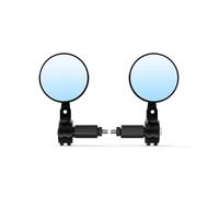 BWBVHRHZY Motorcycle Handle Bar End Mirrors Anti Glare Blue Lens Foldable Round Retro Rear View for E-bike Scooters
