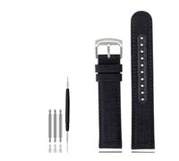 BWBVHRHZY Nylon Canvas Bottom Watch Strap Fit For SEIKO NO.5 SRPC31J1 SSC295J1 20 21 22mm Black Green Gray Khaki Blue Men's Watchband(Black-S pin,20mm)