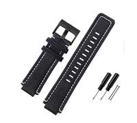 BWBVHRHZY Nylon Canvas Watch Strap 24 * 16mm Hi-Q Convex Joint Black Green Blue Men Watchband With Tool Fit For Timex T2N720 721 TW2T76500 76300(Black-B pin)