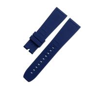BWBVHRHZY PCAVO Soft Nature Silicone Watchband 24mm Fit For Breitling Watch Band Pin Buckle(Dark blue,24MM_SILVER BUCKLE)