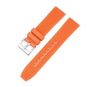 BWBVHRHZY Premium Grade Fluoro Rubber Strap 20mm 22mm FKM Diving Quick Release Watch Band Bracelet Fit For Omega Moon Swatch Fit For Seamaster 300(Orange silver clasp,20mm)