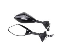BWBVHRHZY Racing Rearview Mirrors With Turn Signals LED Fit For Honda CBR900RR CBR929RR CBR954RR RC51 RVT1000R(Black-Clear)