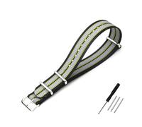 BWBVHRHZY Ribbed Watch Strap 20mm 22mm 18mm 19mm Rugged Nylon Military Straps Retro Watchband Braid Ballistic Fabric Bands(BLACK YELLOW GREY,19mm)