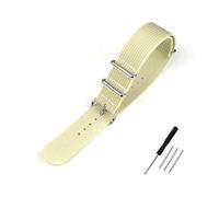 BWBVHRHZY Ribbed Watch Strap 20mm 22mm 18mm 19mm Rugged Nylon Military Straps Retro Watchband Braid Ballistic Fabric Bands(BEIGE,19mm)