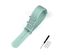 BWBVHRHZY Ribbed Watch Strap 20mm 22mm 18mm 19mm Rugged Nylon Military Straps Retro Watchband Braid Ballistic Fabric Bands(Light Blue,22mm)