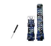 BWBVHRHZY Silicone Rubber Watch Strap 16mm Convex Joint Black Red Orange Blue Green Beige Watchband Fit For CASIO Fit For G-SHOCK 3410 GW-9400 GW9300(A Camo dark blue-S)