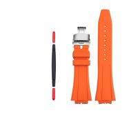 BWBVHRHZY Silicone Rubber Watch Strap 16mm Convex Joint Soft Black Green Orange Blue Gray Men's Watchband Fit For CASIO Fit For G-shock GA2100 GM2100(Orange-Silver)