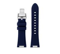 BWBVHRHZY Silicone Rubber Watchband Fit For TISSOT PRX Watchband T137.407/T137.410 Series Super Player Men Wrist Strap 26x12mm Convex End(Blue silver)