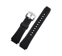 BWBVHRHZY Silicone Rubber Watchstrap 20MM Convex Joint Black Sports Men Watchband Bracelet Accessories Fit For CASIO EDIFICE EF-552(Black-S pin)