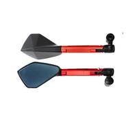 BWBVHRHZY Universal CNC Aluminum Motorcycle Handlebar Rear View Mirrors Blue Anti-glare Mirror Fit For HONDA For YAMAHA For SUZUKI For Scooter(Black 01)