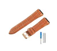 BWBVHRHZY Wear Resistant And Durable Leather Watchbands Fit For Guess W0400G2 W0040G7/W0247G4 Watch Strap 22mm(Brown Yellow-RS-K1)