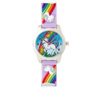 BWC Ltd Fun TIME Unicorn Kids Watch - Analogue Time Teaching Watch with 3D Rainbow Strap - Quartz Movement - Ages 3-8