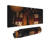 BWCMFCWH American Flag With Cowboy Boots Full Width Single-Sided Printed Oversized Keyboard Pad For Office Games And Learning, Suitable For Desktop Computers And Laptops