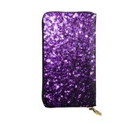 BWCMFCWH Beautiful Purple Glitterfull Width Double-Sided Printed Long Wallet is Essential for Business Trips and Travel, Portable and Easy to Store in One