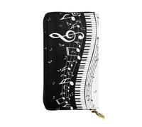 BWCMFCWH Black White Music Notefull Width Double-Sided Printed Long Wallet is Essential for Business Trips and Travel, Portable and Easy to Store in One