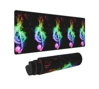 BWCMFCWH Colorful Music Notes Full Width Single-Sided Printed Oversized Keyboard Pad For Office Games And Learning, Suitable For Desktop Computers And Laptops