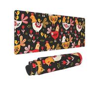 BWCMFCWH Cute Rooster Chickens Full Width Single-Sided Printed Oversized Keyboard Pad For Office Games And Learning, Suitable For Desktop Computers And Laptops