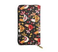 BWCMFCWH Cute Rooster Chickensfull Width Double-Sided Printed Long Wallet is Essential for Business Trips and Travel, Portable and Easy to Store in One
