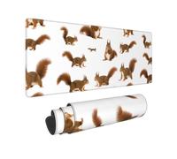 BWCMFCWH Cute Squirrel Full Width Single-Sided Printed Oversized Keyboard Pad For Office Games And Learning, Suitable For Desktop Computers And Laptops
