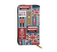 BWCMFCWH England Symbolsfull Width Double-Sided Printed Long Wallet is Essential for Business Trips and Travel, Portable and Easy to Store in One