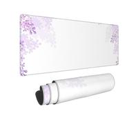 BWCMFCWH Framing Lilac Flowers In Blossom Full Width Single-Sided Printed Oversized Keyboard Pad For Office Games And Learning, Suitable For Desktop Computers And Laptops