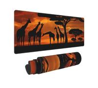 BWCMFCWH Giraffe Under The Tree In Africa Full Width Single-Sided Printed Oversized Keyboard Pad For Office Games And Learning, Suitable For Desktop Computers And Laptops