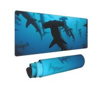 BWCMFCWH Hammerhead Sharks Full Width Single-Sided Printed Oversized Keyboard Pad For Office Games And Learning, Suitable For Desktop Computers And Laptops