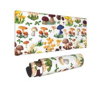 BWCMFCWH Japanese Painting Mushroom Full Width Single-Sided Printed Oversized Keyboard Pad For Office Games And Learning, Suitable For Desktop Computers And Laptops