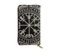 BWCMFCWH Magical Design Norse Runes Compassfull Width Double-Sided Printed Long Wallet is Essential for Business Trips and Travel, Portable and Easy to Store in One