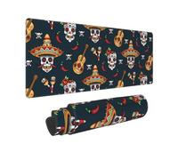 BWCMFCWH Mexican Skull Full Width Single-Sided Printed Oversized Keyboard Pad For Office Games And Learning, Suitable For Desktop Computers And Laptops