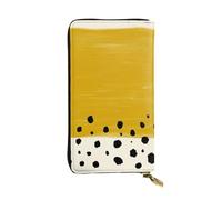 BWCMFCWH Mustard Yellow and Blackfull Width Double-Sided Printed Long Wallet is Essential for Business Trips and Travel, Portable and Easy to Store in One