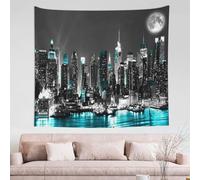 BWCMFCWH New York Paintings Single Sided Printed Large-Sized (152x130cm) Wall Decoration Tapestrybreathableskin Friendlynatural Drapehigh Color Fastnessno Fading After Long-Term Use