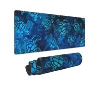 BWCMFCWH Sea Turtle-Blue Full Width Single-Sided Printed Oversized Keyboard Pad For Office Games And Learning, Suitable For Desktop Computers And Laptops