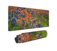 BWCMFCWH Texas Bluebonnets Scenery Full Width Single-Sided Printed Oversized Keyboard Pad For Office Games And Learning, Suitable For Desktop Computers And Laptops