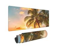 BWCMFCWH Tropical Beach Palm Tree Sunset Full Width Single-Sided Printed Oversized Keyboard Pad For Office Games And Learning, Suitable For Desktop Computers And Laptops