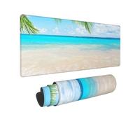 BWCMFCWH Tropical Beach Plant Theme Full Width Single-Sided Printed Oversized Keyboard Pad For Office Games And Learning, Suitable For Desktop Computers And Laptops